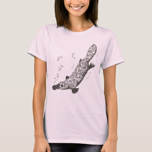 T-shirt gris graphique animal Platypus (Devant)