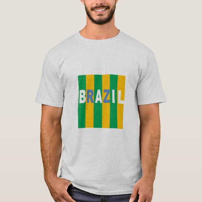 T-shirt gris homme  DESIGN  BRAZIL (Devant)