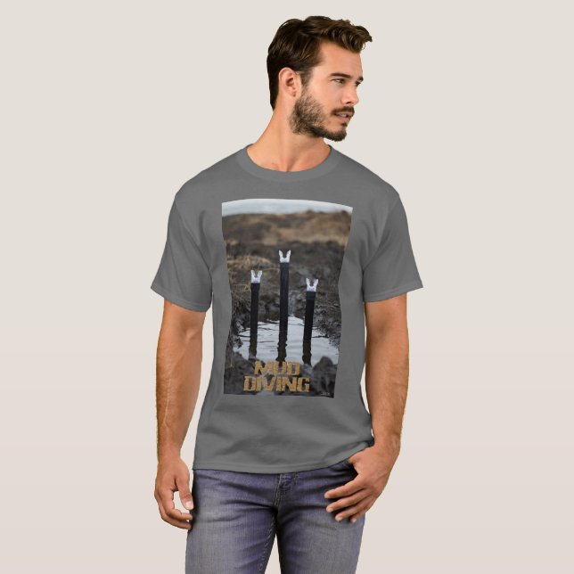 T-shirt gris homme Mud Diving (Devant entier)