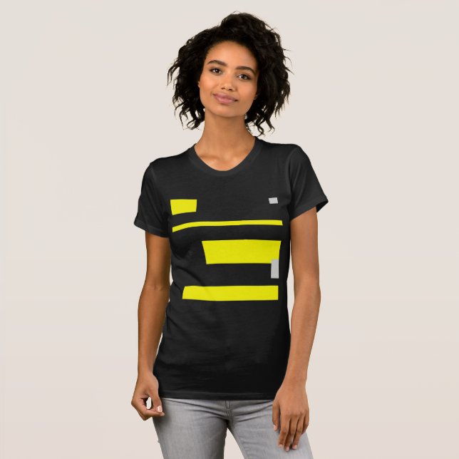 T-shirt Gris Jaune Blocs Art Abstrait (Devant entier)
