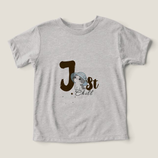 T-Shirt Gris 'Just Chill' pour Femmes – Décontract (Design Recto)