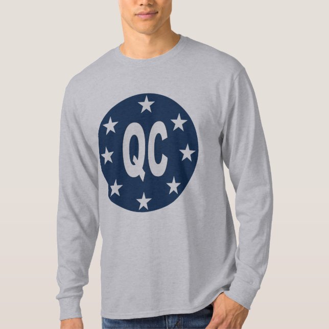 T-shirt  gris manches longues  DESIGN QUEBEC (Devant)