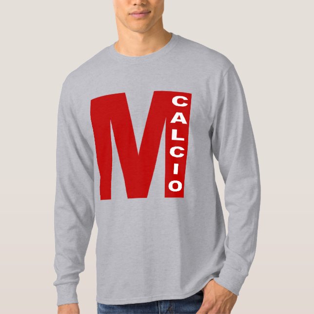 T-shirt gris manches longues  MILANO  CALCIO (Devant)