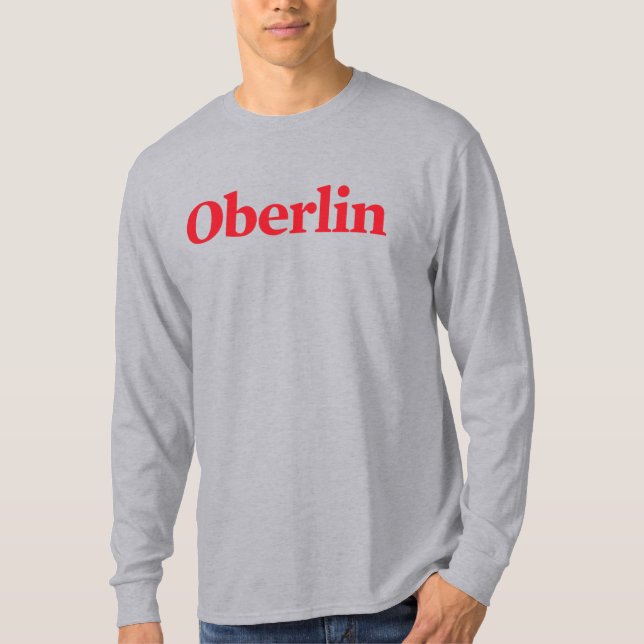 T-shirt gris Oberlin à manches longues (Devant)