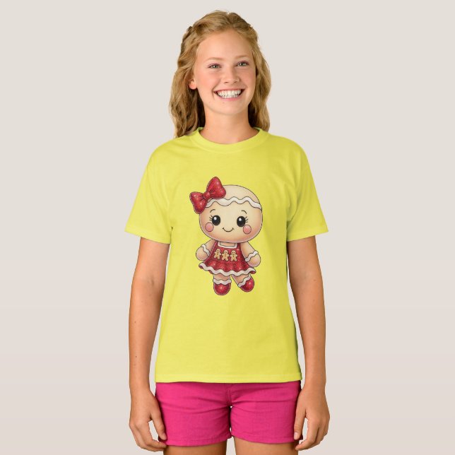 T-shirt gris pour enfants mignon avec une illustra (Devant entier)