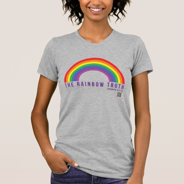 T-shirt gris pour femmes vérité arc-en-ciel (Devant)