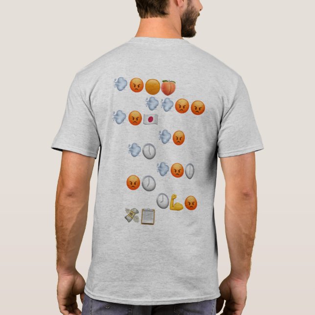 T-shirt gris rapide et furieux Emoji Words (Dos)