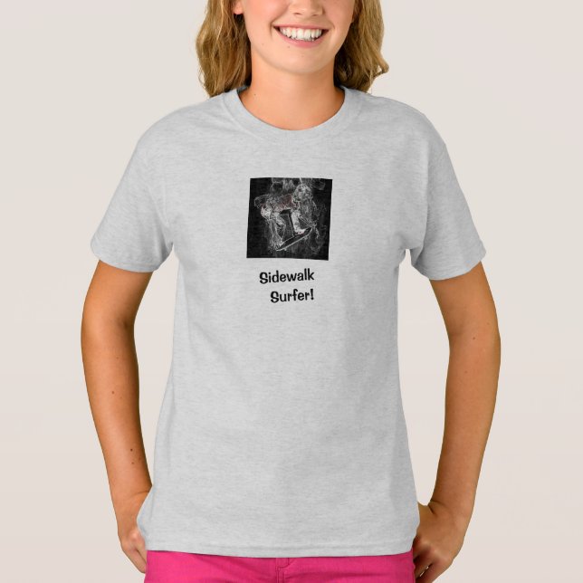 T-Shirt Gris Sidewalk Surfer Pro Image Skater (Devant)