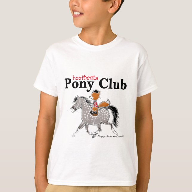 T-shirt Gris tacheté par club de poney de Hoofbeats (Devant)