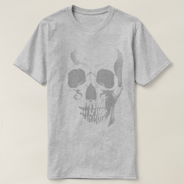 T-shirt gris visage crâne (Design devant)