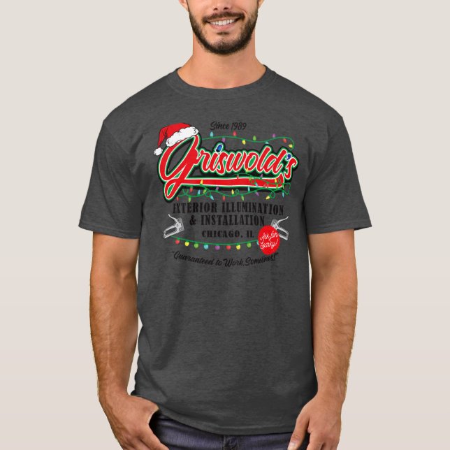 T-shirt Griswold Illumination Christmas Vacation 89 family (Devant)