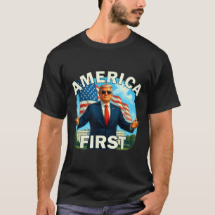 T-shirt Gritty Bold Rétro Slogan politique Amérique d'abor