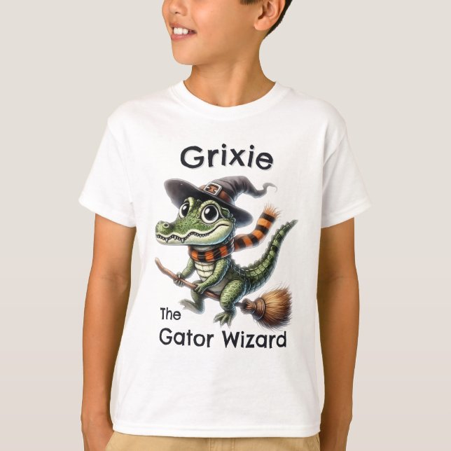 T-shirt Grixie L'Assistant Gator Fait Broom Halloween (Devant)