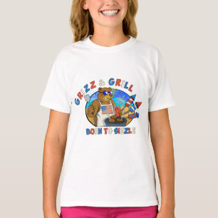T-shirt Grizz & Grill : Né pour Sizzle La Bière, Le Burger