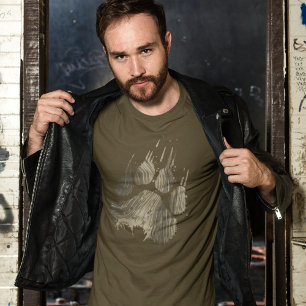 T-shirt Grizzli Brown Abstrait Grunge Bear Paw Claw