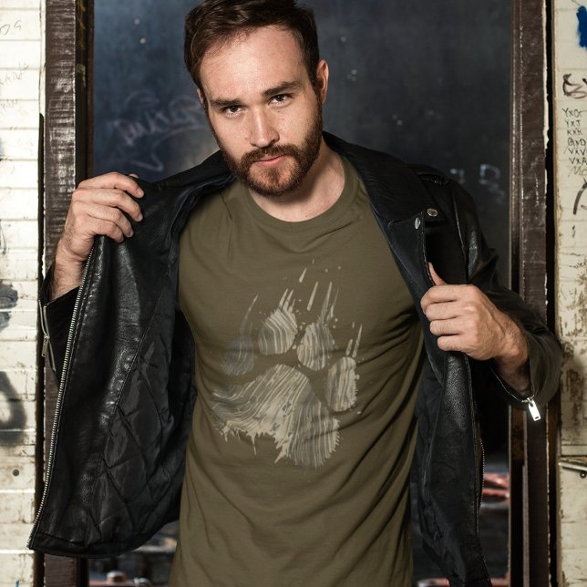 T-shirt Grizzli Brown Abstrait Grunge Bear Paw Claw (Créateur téléchargé)