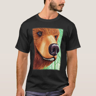 T-shirt Grizzli motif animal empreinte graphique avec pois
