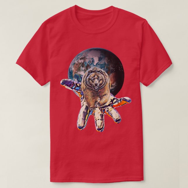T-shirt Grizzli Ours Grizzlies Motif Predator Ours Forêt (Design devant)