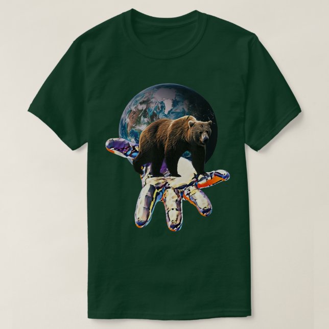 T-shirt Grizzli Ours Grizzlis Predator Ours Motif Forêt (Design devant)