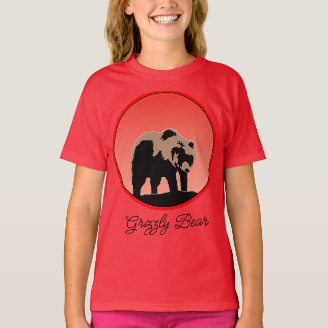 T-shirt Grizzly Bear at Sunset - Art original de la faune  (Devant)