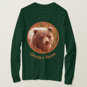 T-shirt Grizzly Bear Cub dans Fireweed Peinture Art de la
