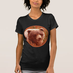 T-shirt Grizzly Bear Cub dans Fireweed Peinture Art de la