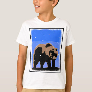 T-shirt Grizzly Bear en hiver - Art original de la faune
