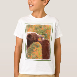 T-shirt Grizzly Bear Mom and Cub Painting - Wildlife Art