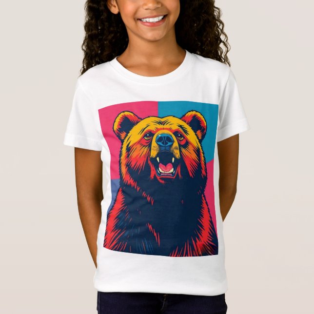 T-Shirt Grizzly Bear Pop Art (Devant)