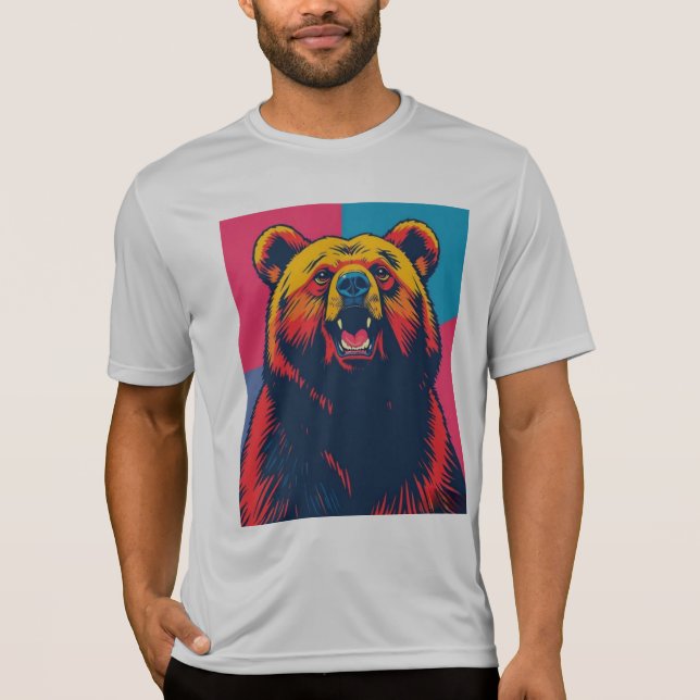 T-shirt Grizzly Bear Pop Art (Devant)