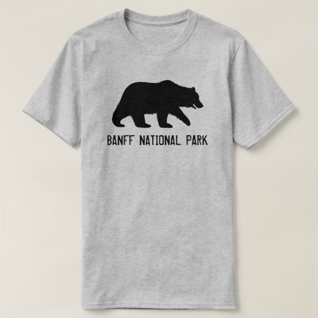 T-shirt Grizzly Bear Silhouette Parc national Banff (Design devant)