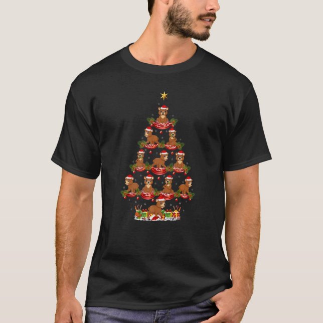 T-shirt Grizzly Bear  Xmas Holiday Grizzly Bear Christmas  (Devant)