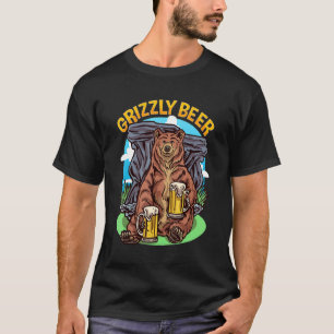 T-shirt Grizzly Beer Bear Boire Beers Week-end Camping