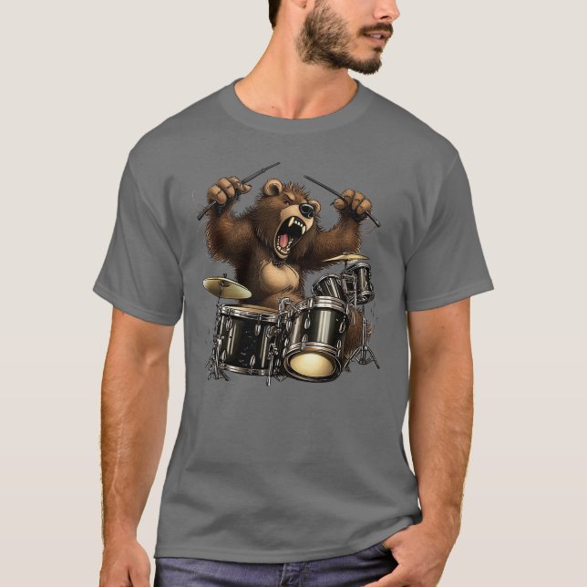T-shirt Grizzly grinçante Faune Animal Nature classique (Devant)