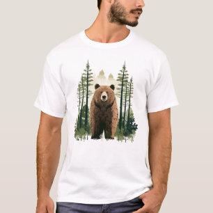 T-shirt Grizzly Oear Animal Beauté Nature Faune Art