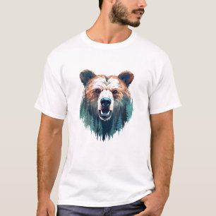 T-shirt Grizzly Oear Animal World Faune Beauté Peinture