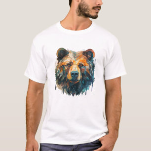 T-shirt Grizzly Oear Animal World Faune Beauté Peinture
