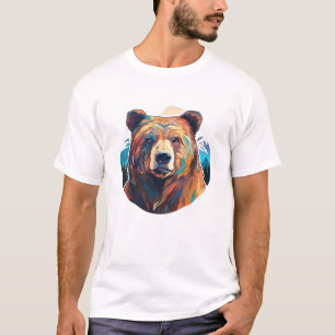 T-shirt Grizzly Oear Animal World Faune Beauté Peinture