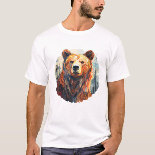 T-shirt Grizzly Oear Animal World Faune Beauté Peinture