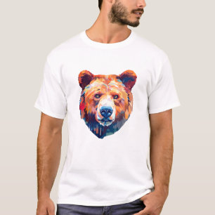 T-shirt Grizzly Oear Animal World Faune Beauté Peinture