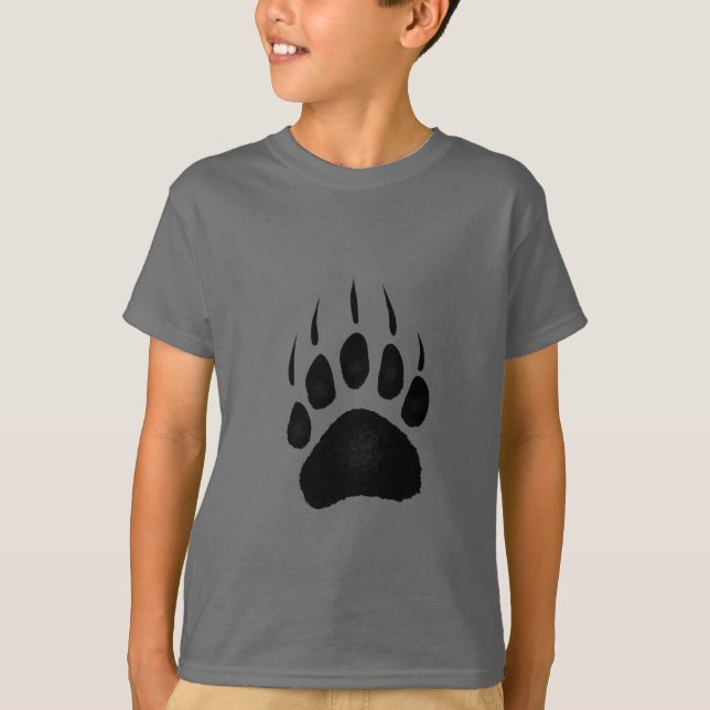 T-shirt Grizzly Oear Empreintes de pattes Faune Design (Devant)
