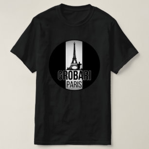 T-shirt Grobari Paris Tour Eiffel Noir Blanc 