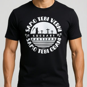 T-shirt Grobari Partizan Noir et Blanc