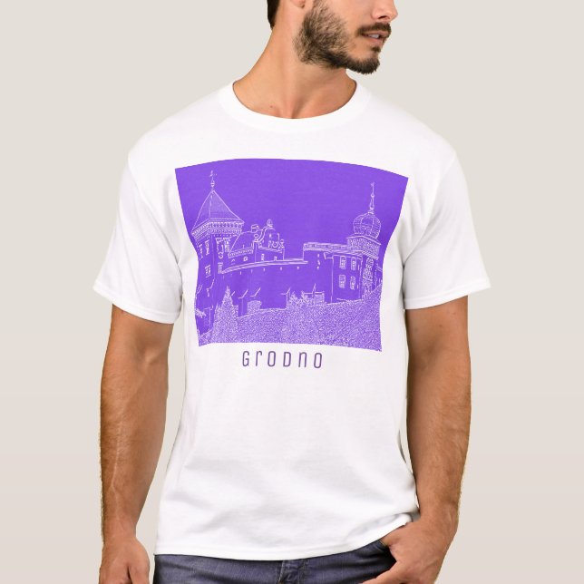 T-shirt Grodno Biélorussie Architecture Ville Vue Château (Devant)