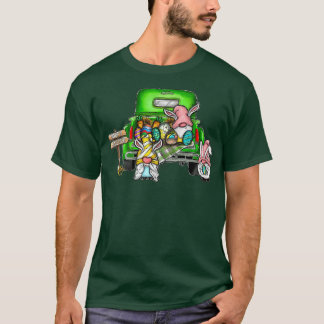 T-shirt Grognomes mignons avec oreilles de lapin Chasse au