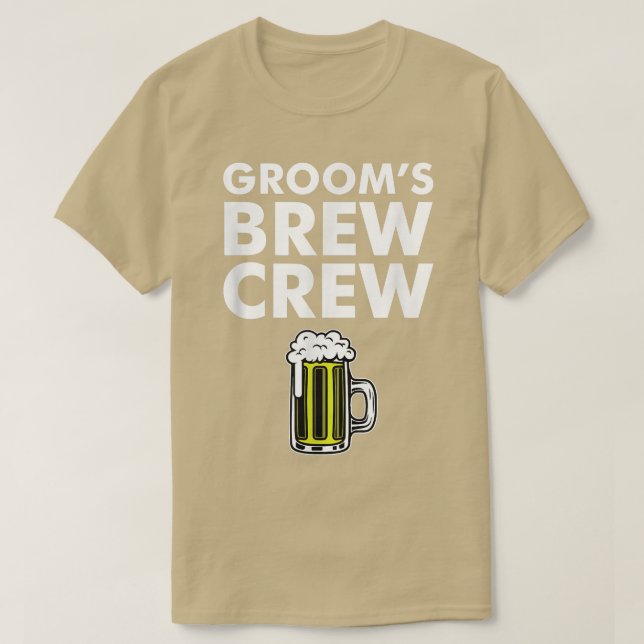 T-shirt Groom Bachelor BeerGrooms Brew Crew (Design devant)