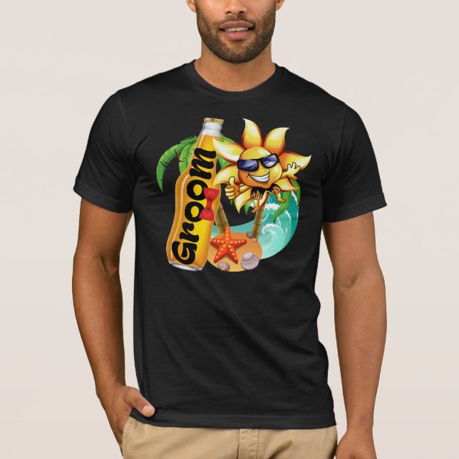 T-shirt Groom Beach Beer Lune de miel (Devant)
