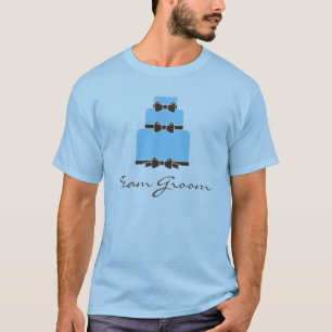 T-shirt GROOM ÉQUIPE Gâteau bleu et Mariage Brown