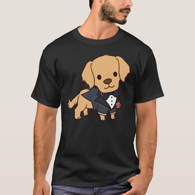 T-shirt Groom Golden Retriever (Devant)
