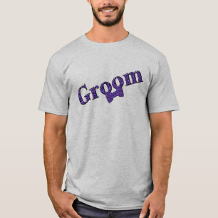 T-shirt Groom Purple Zebra Print Wedding Party